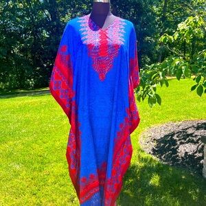 NWT Sante Beautiful Long Summer Kaftan Dress One Size